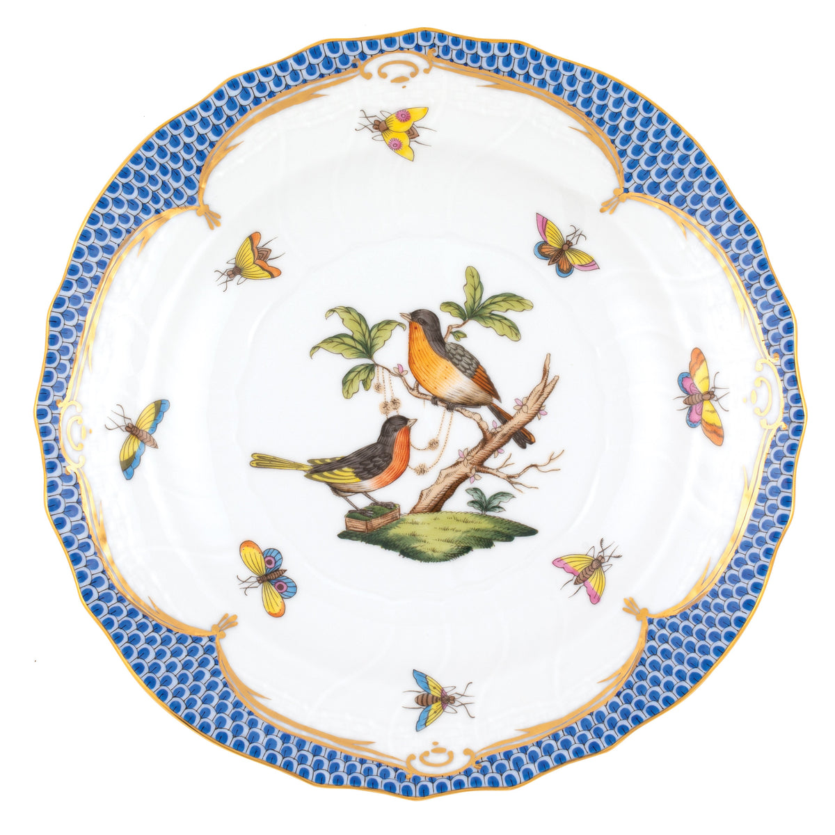 Rothschild Bird Blue Salad Plate, Motif 8