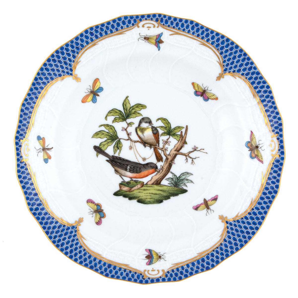 Rothschild Bird Blue Dessert Plate, Motif 2