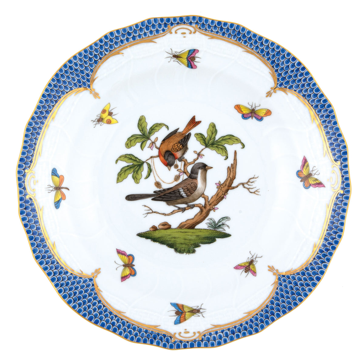Rothschild Bird Blue Dessert Plate, Motif 4