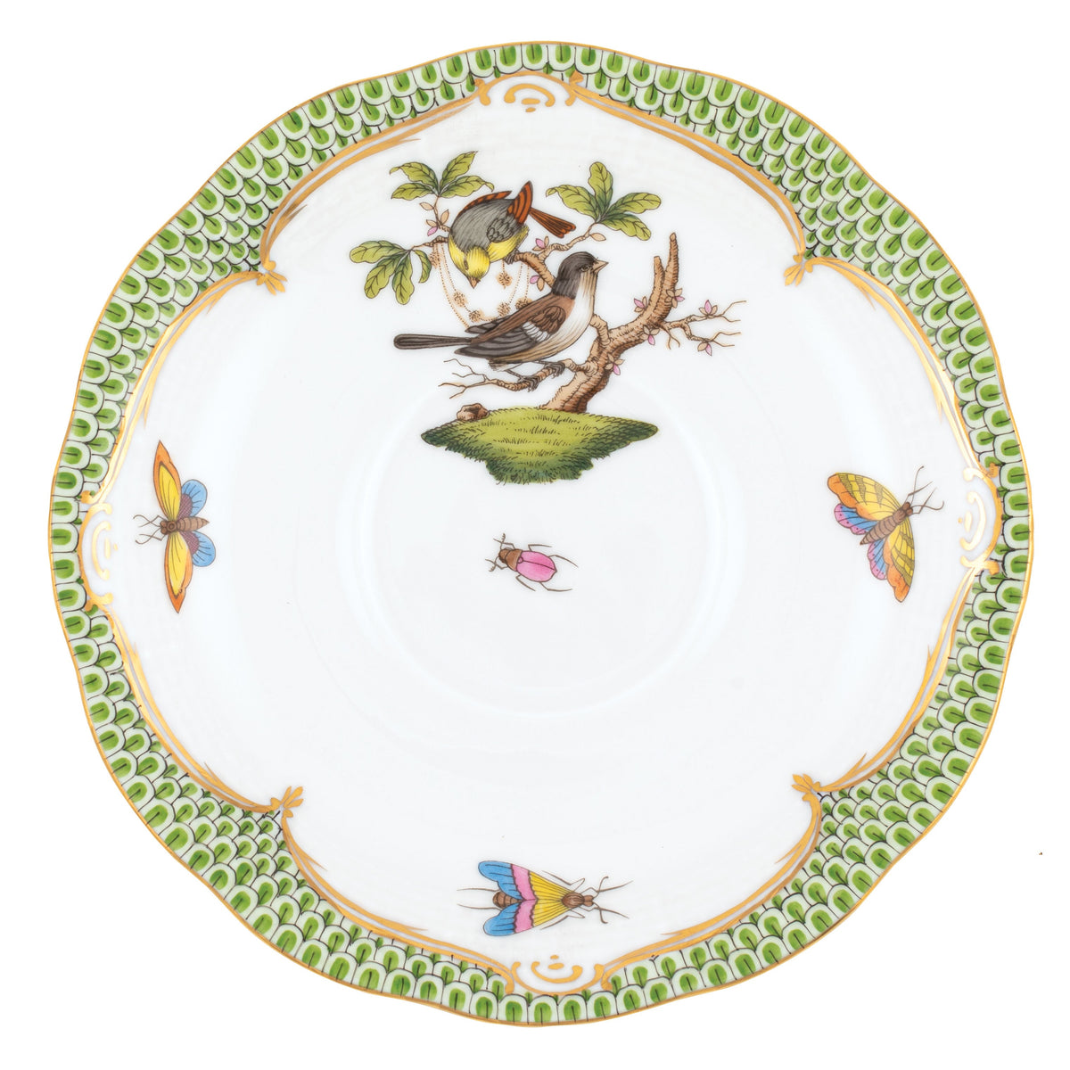 Rothschild Bird Green Tea Saucer, Motif 1
