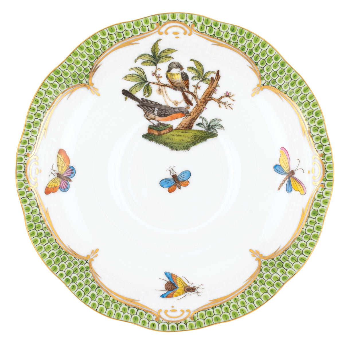 Rothschild Bird Green Tea Saucer, Motif 2