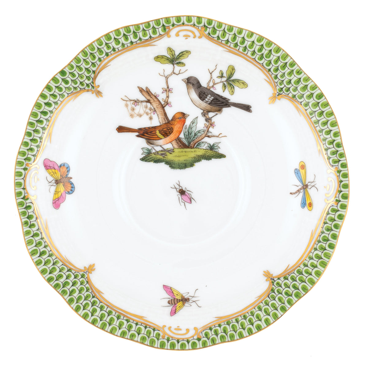 Rothschild Bird Green Tea Saucer, Motif 5