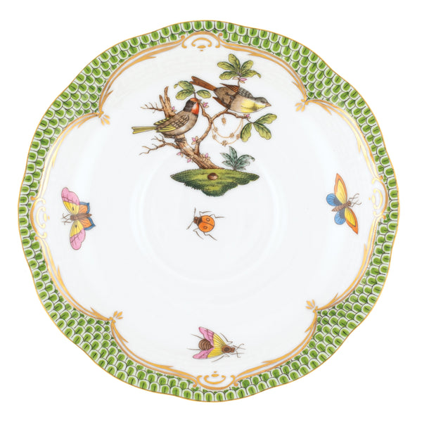 Rothschild Bird Green Tea Saucer, Motif 11