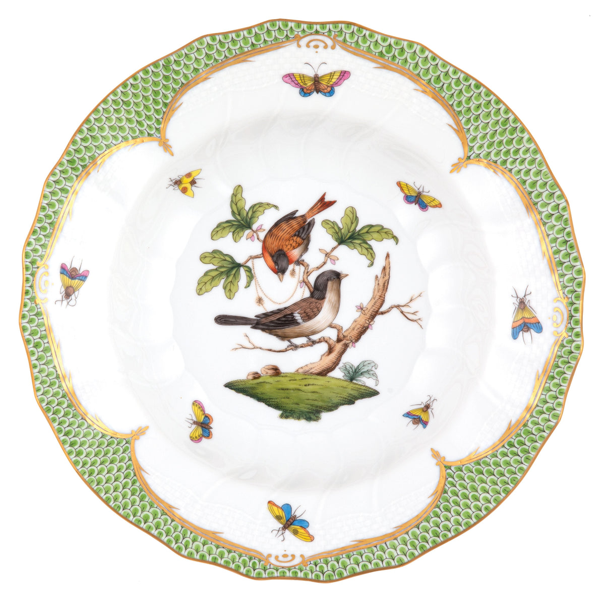 Rothschild Bird Green Rim Soup, Motif 4