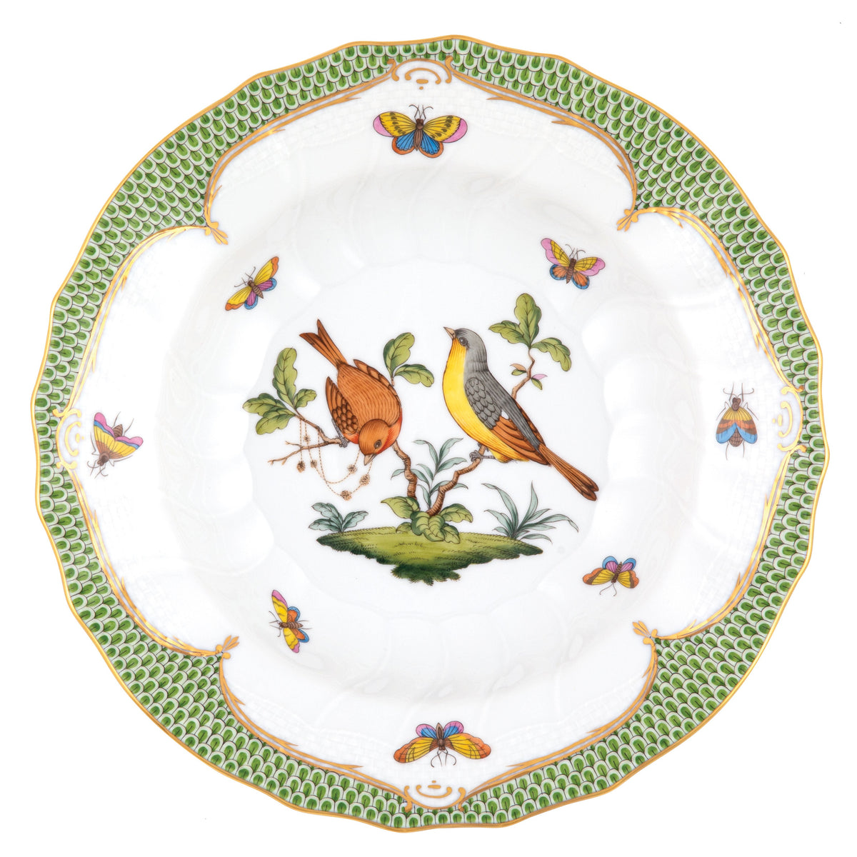 Rothschild Bird Green Rim Soup, Motif 7