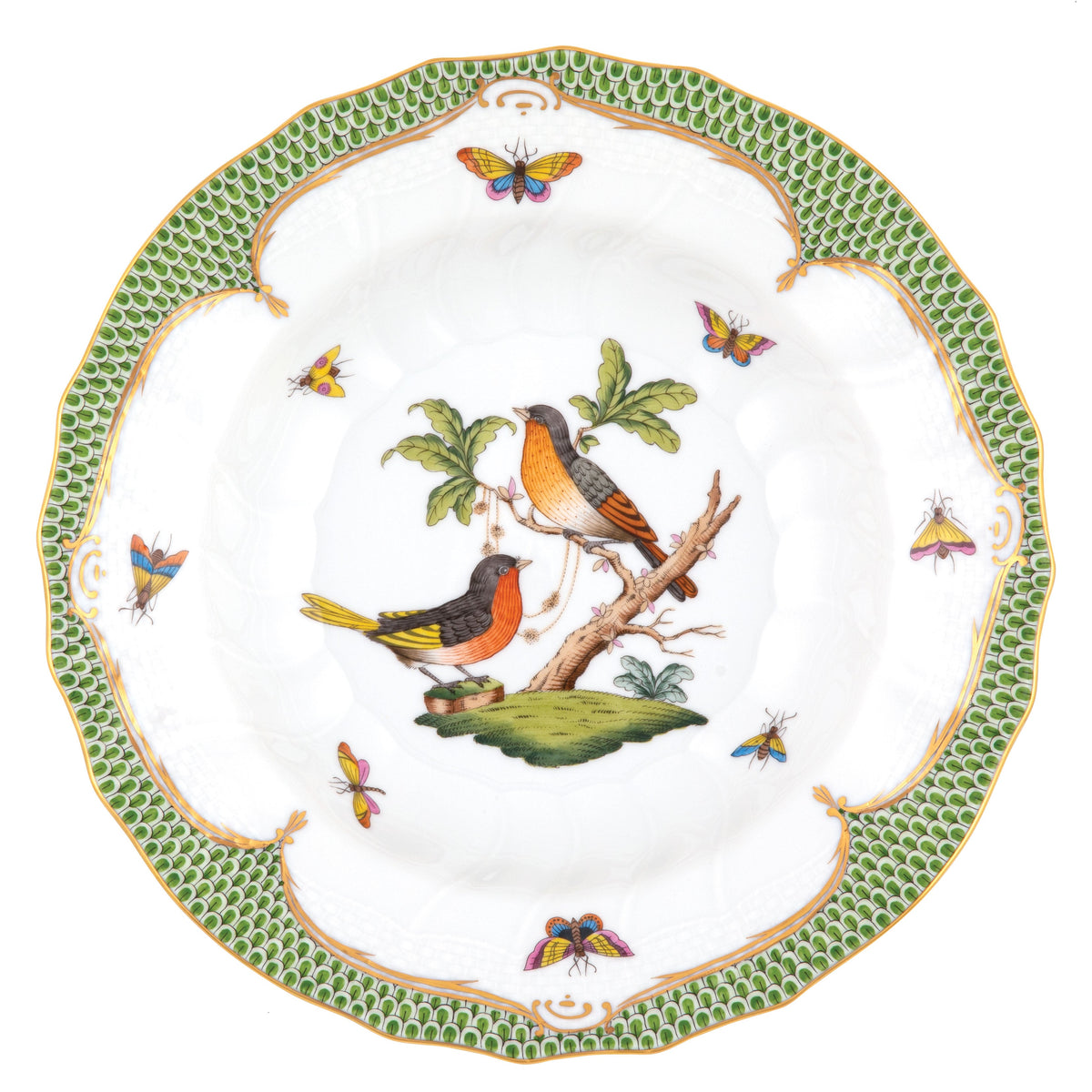Rothschild Bird Green Rim Soup, Motif 8