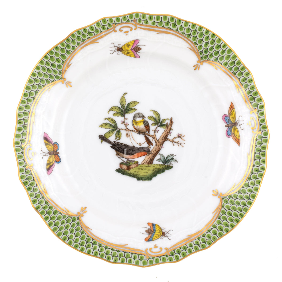 Rothschild Bird Green Bread and Butter Plate, Motif 2