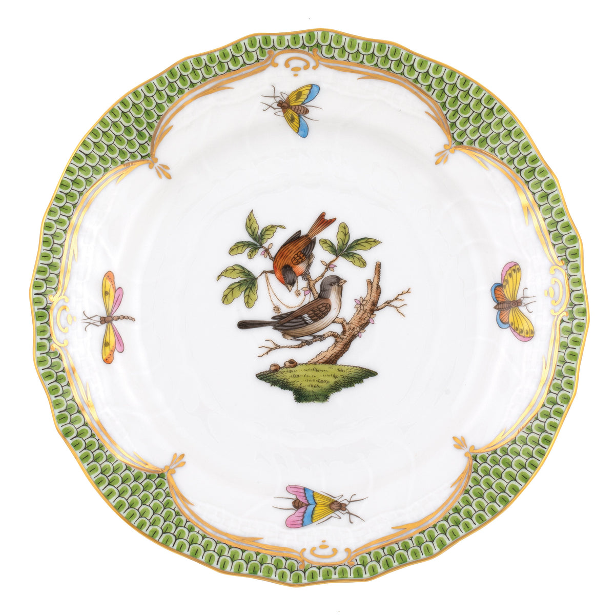 Rothschild Bird Green Bread and Butter Plate, Motif 4