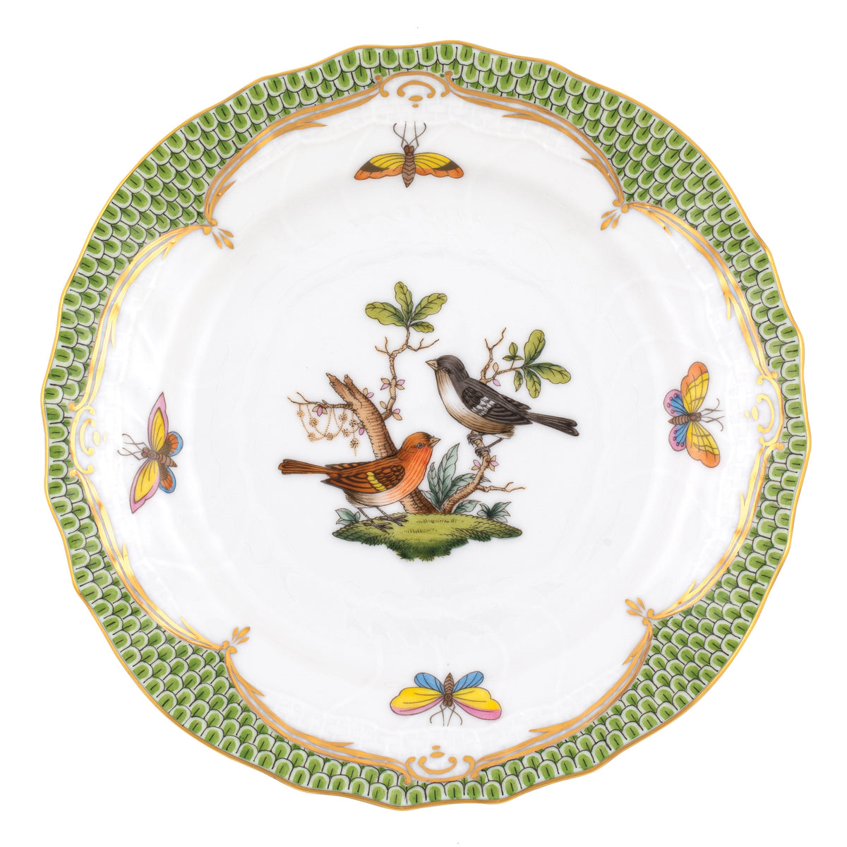 Rothschild Bird Green Bread and Butter Plate, Motif 5