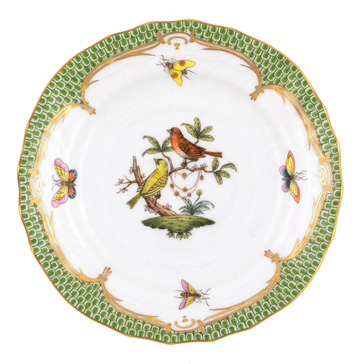 Rothschild Bird Green Bread and Butter Plate, Motif 6
