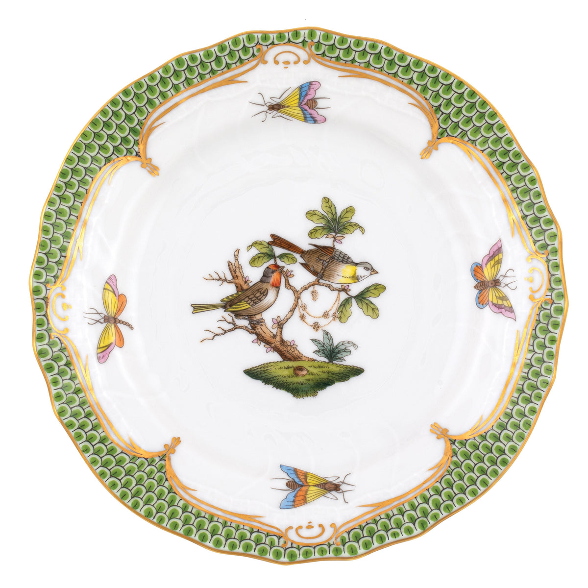 Rothschild Bird Green Bread and Butter Plate, Motif 11