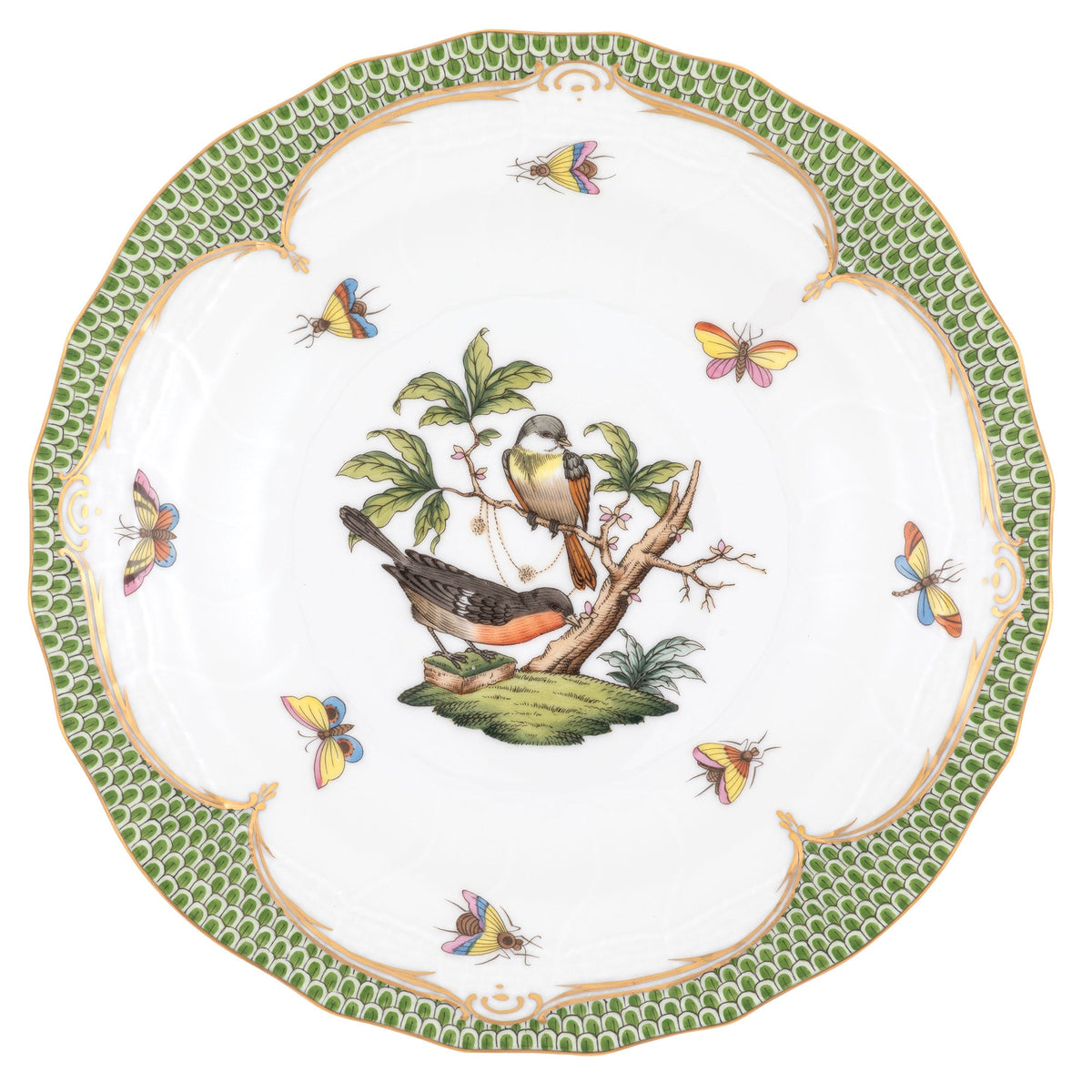 Rothschild Bird Green Dessert Plate, Motif 2
