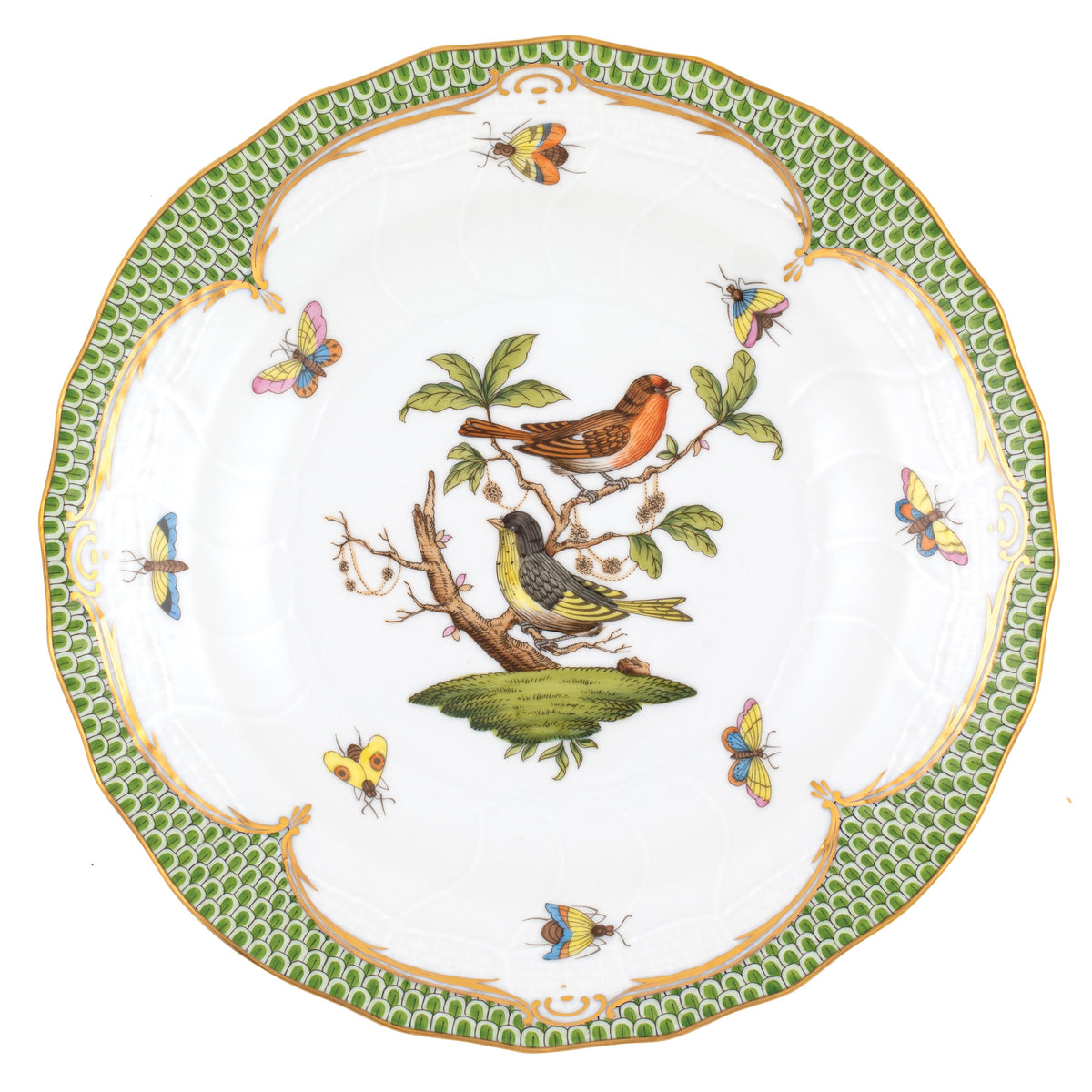 Rothschild Bird Green Dessert Plate, Motif 3