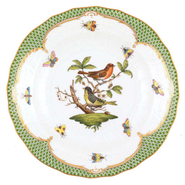 Rothschild Bird Green Dessert Plate, Motif 3