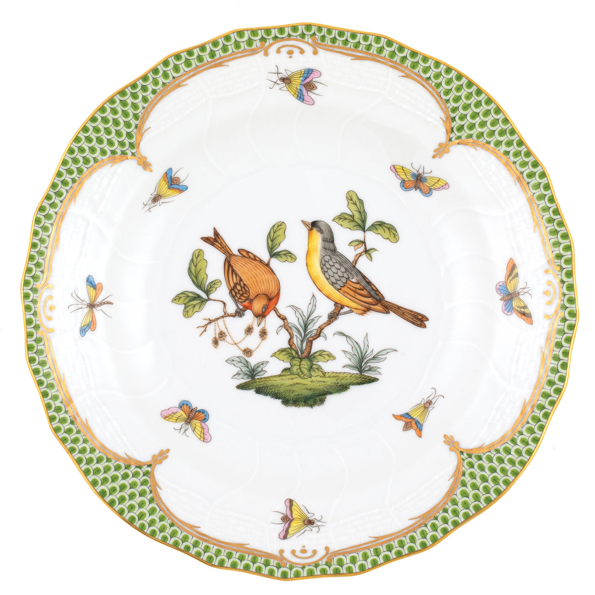 Rothschild Bird Green Dessert Plate, Motif 7