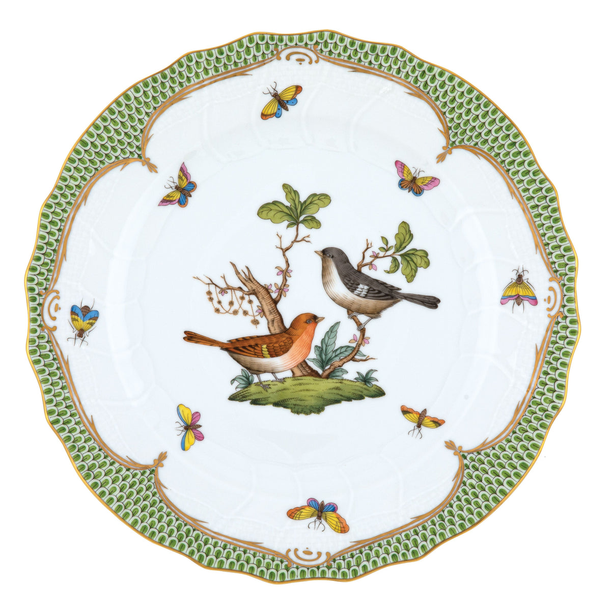 Rothschild Bird Green Dinner Plate, Motif 5