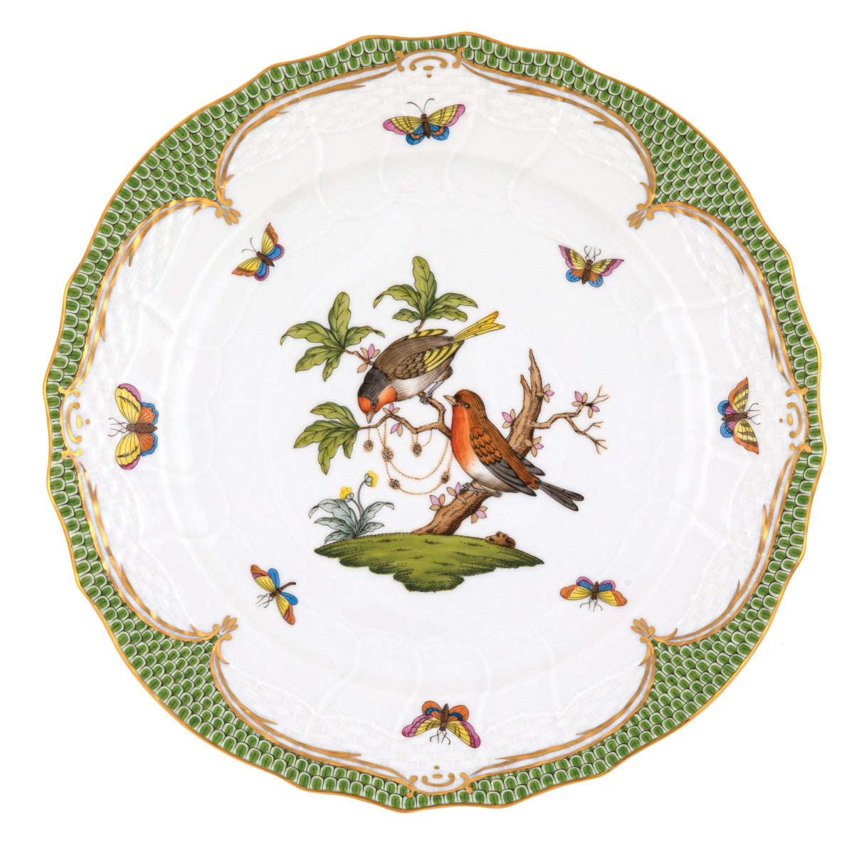 Rothschild Bird Green Service Plate, Motif 10