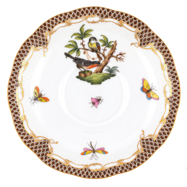 Rothschild Bird Brown Tea Saucer, Motif 2