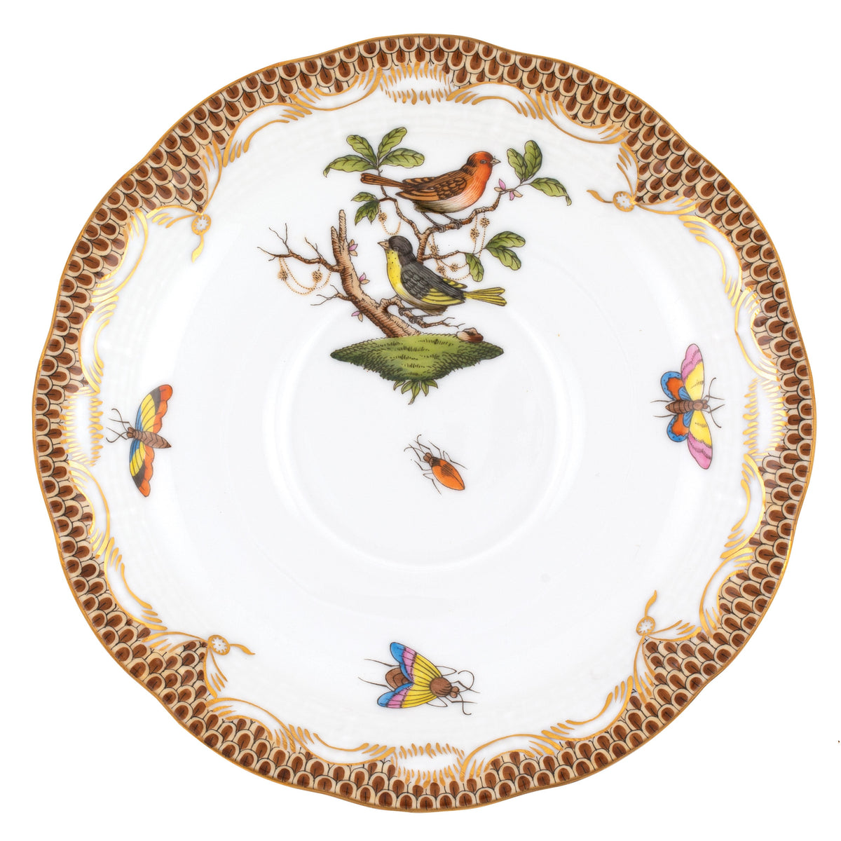 Rothschild Bird Brown Tea Saucer, Motif 3