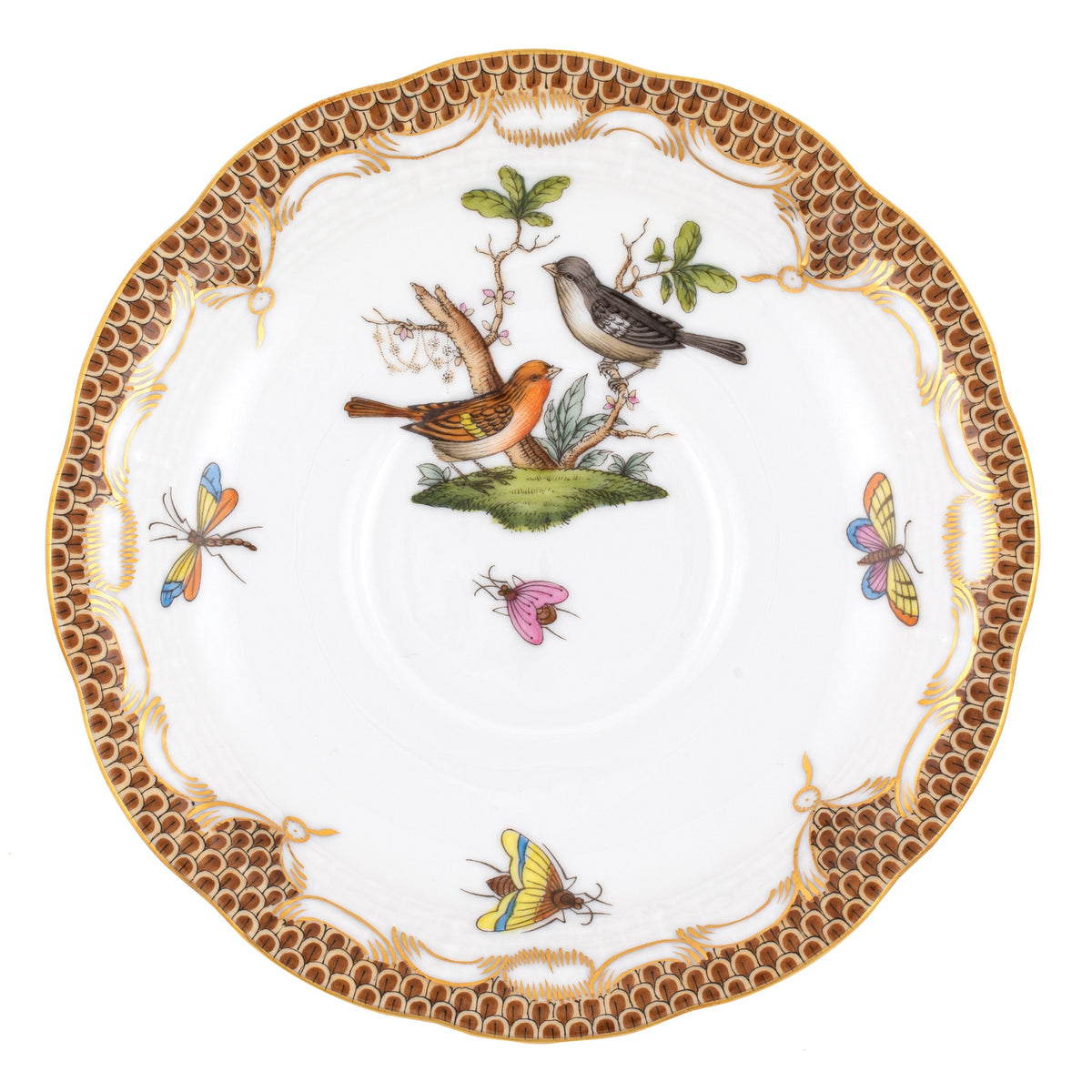 Rothschild Bird Brown Tea Saucer, Motif 5