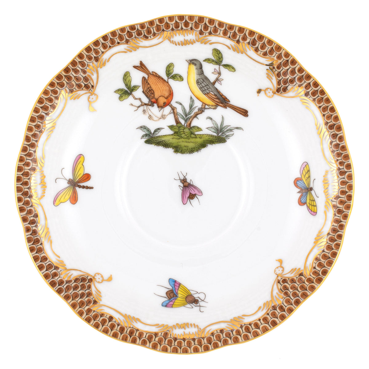 Rothschild Bird Brown Tea Saucer, Motif 7