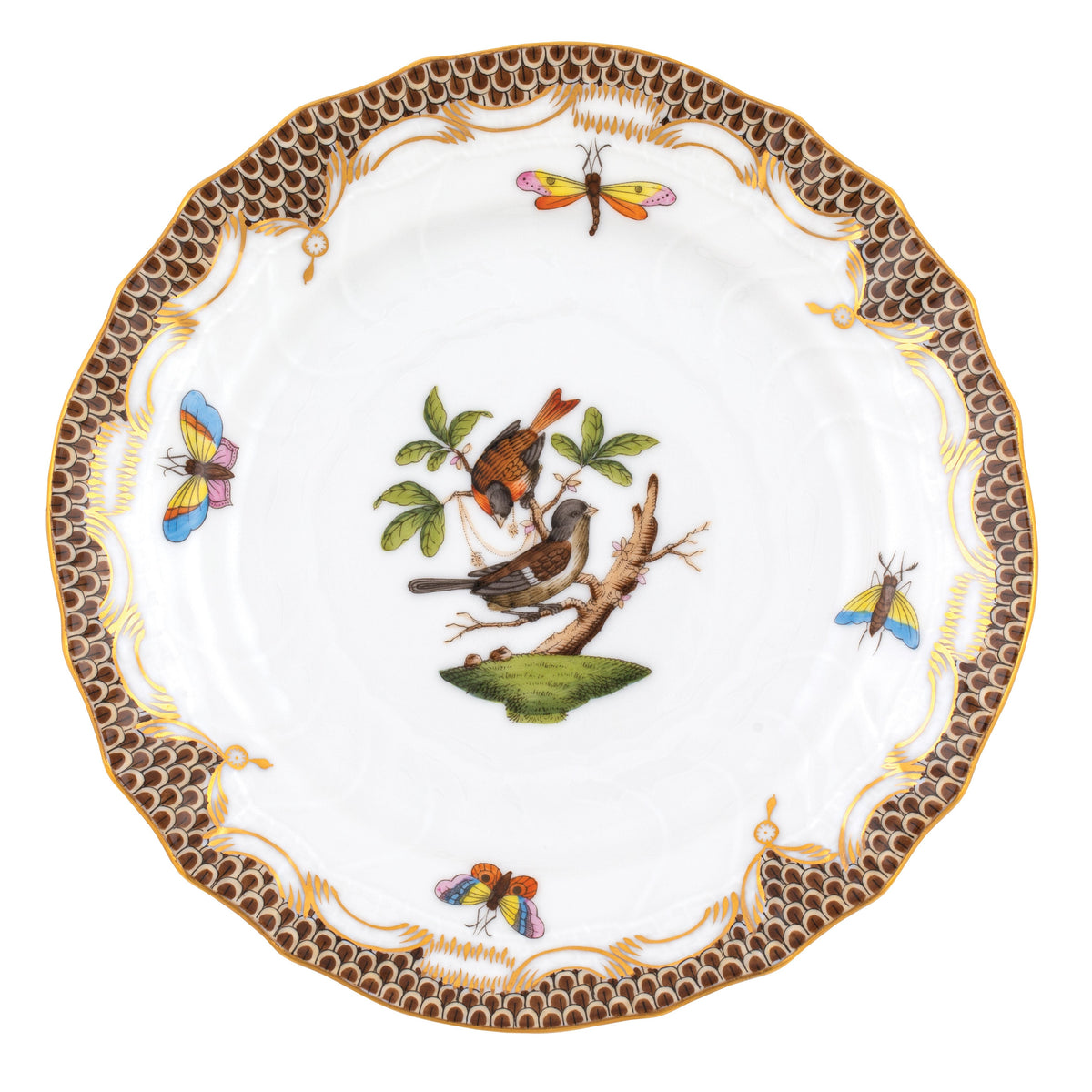 Rothschild Bird Brown Bread and Butter Plate, Motif 4
