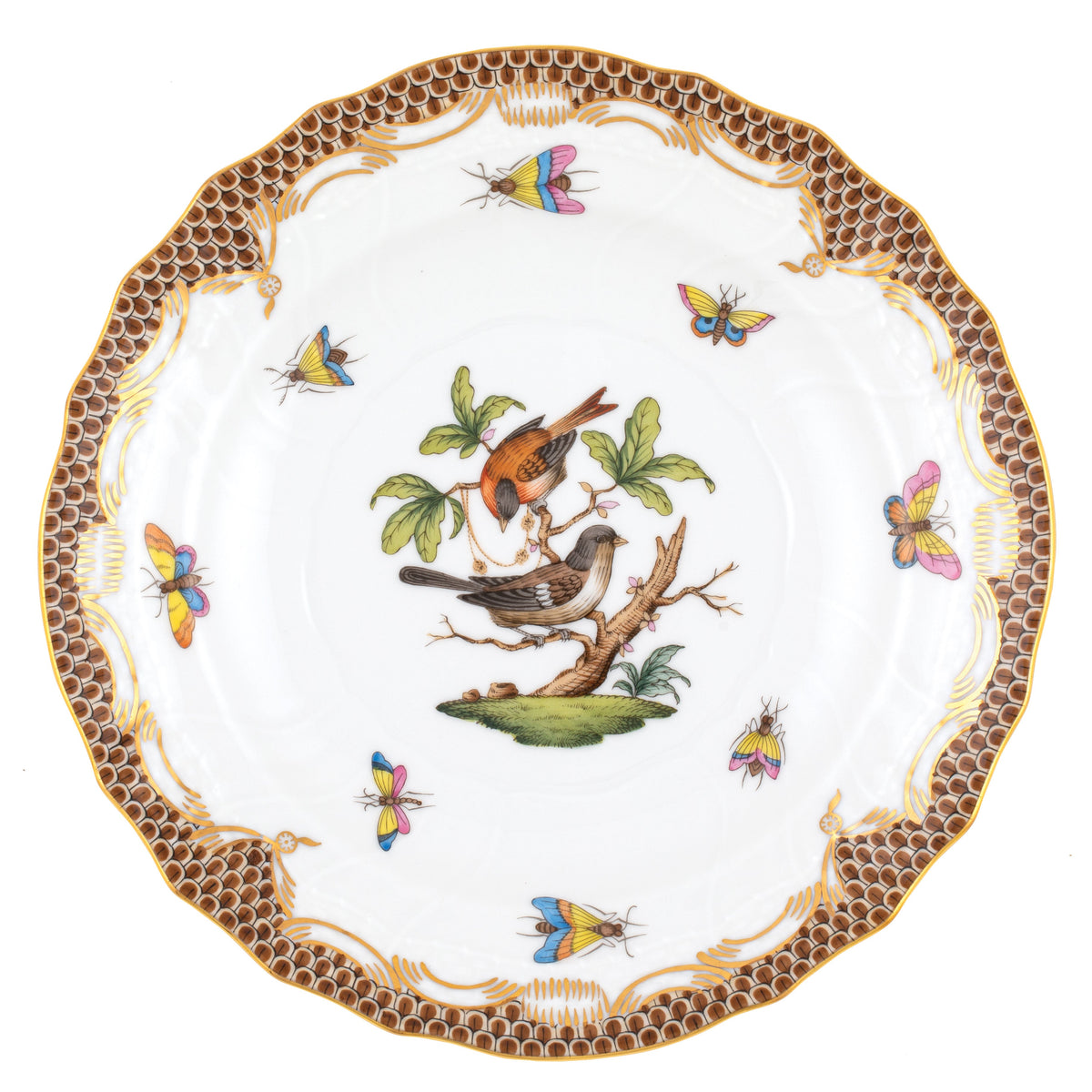 Rothschild Bird Brown Salad Plate, Motif 4