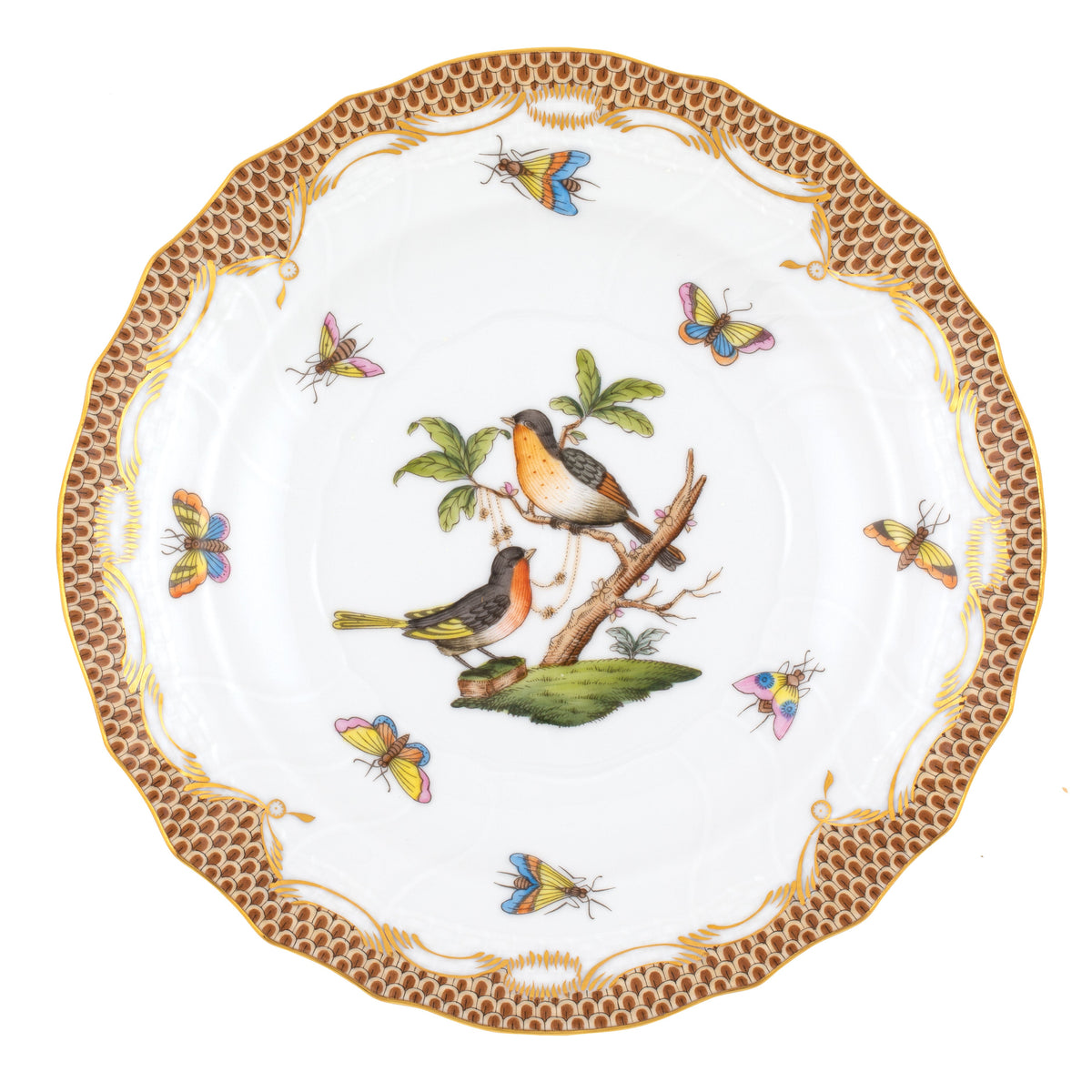 Rothschild Bird Brown Salad Plate, Motif 6