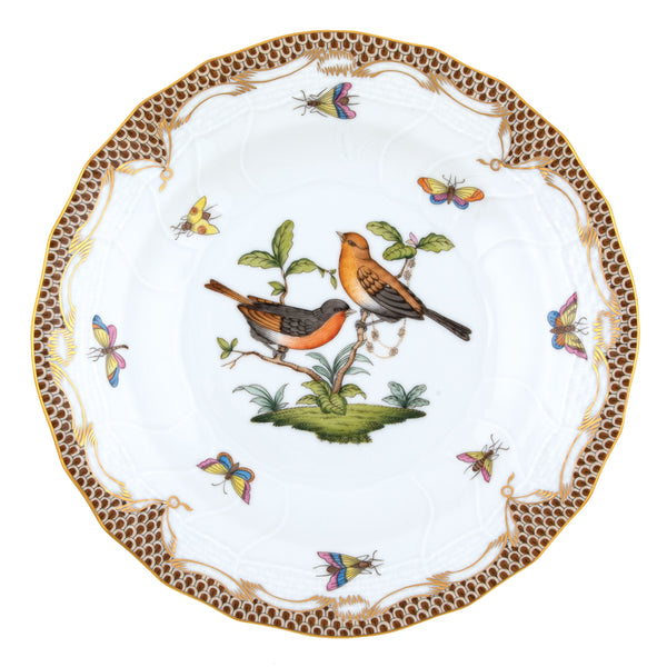 Rothschild Bird Brown Dessert Plate, Motif 9