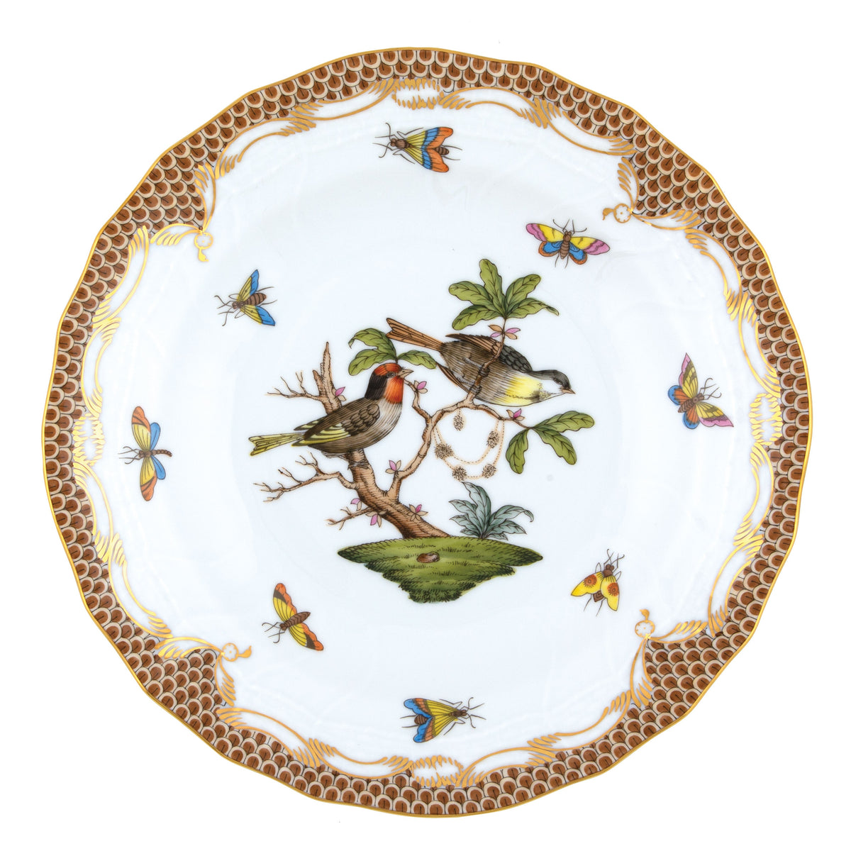Rothschild Bird Brown Dessert Plate, Motif 11