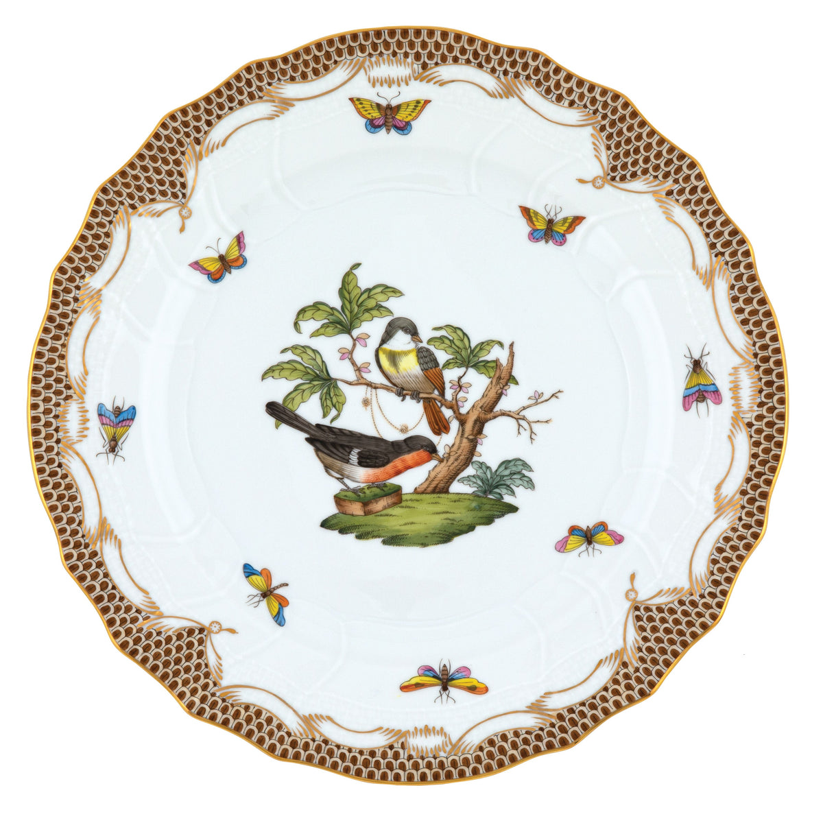 Rothschild Bird Brown Dinner Plate, Motif 2