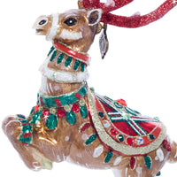Comet Reindeer Glass Ornament