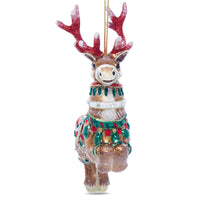 Comet Reindeer Glass Ornament