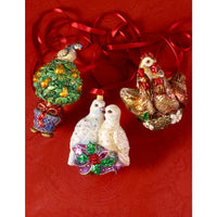 Partridge in a Pear Tree Glass Ornament