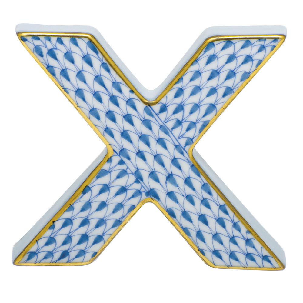 Letter X — Blue