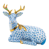 Lying Christmas Deer — Blue
