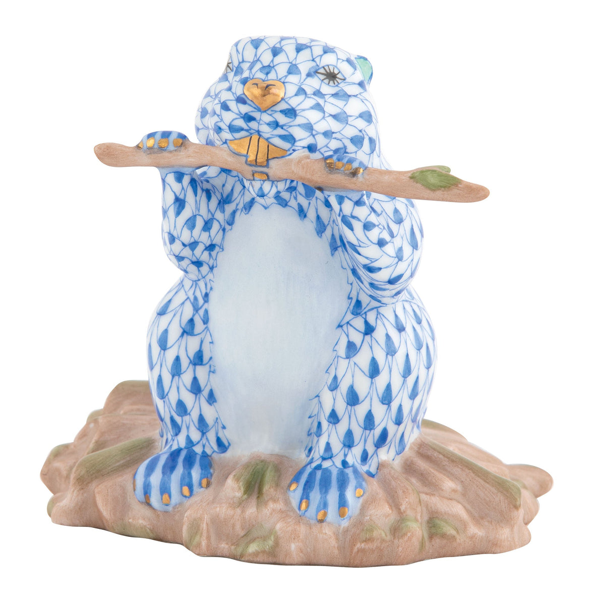 Beaver On Dam — Blue