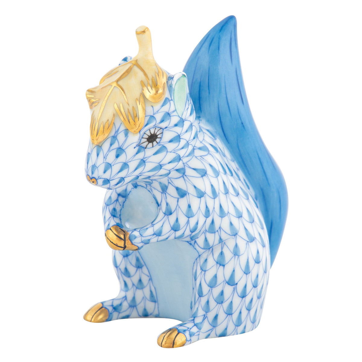 Squirrel with Leaf — Blue