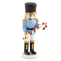 Small Nutcracker W/candy Cane — Blue