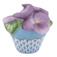 Pansies In Flowerpot — Blue