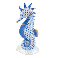 Seahorse On Scallop Shell — Sapphire