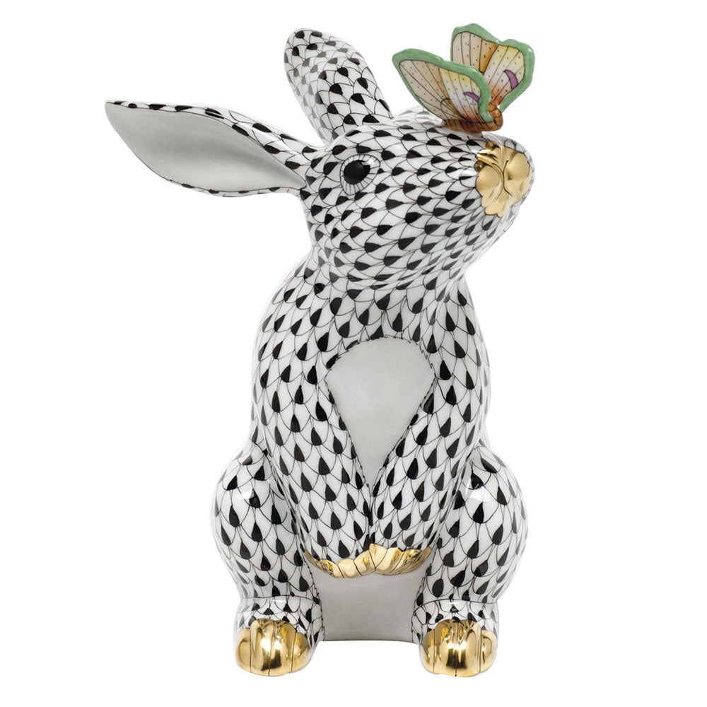 Bunny with Butterfly — Black