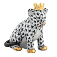 Lion Cub with Crown — Black