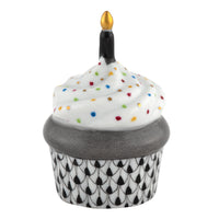 Cupcake with Candle — Black