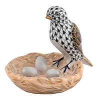 Bird with Nest — Black