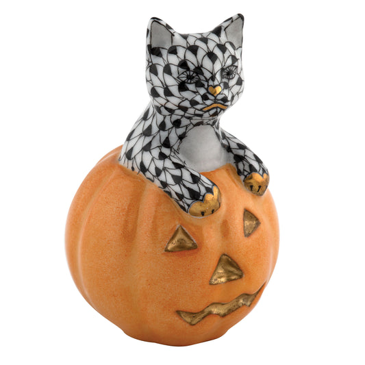 Jack O Lantern Kitty in Black