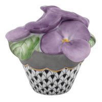 Pansies In Flowerpot — Black