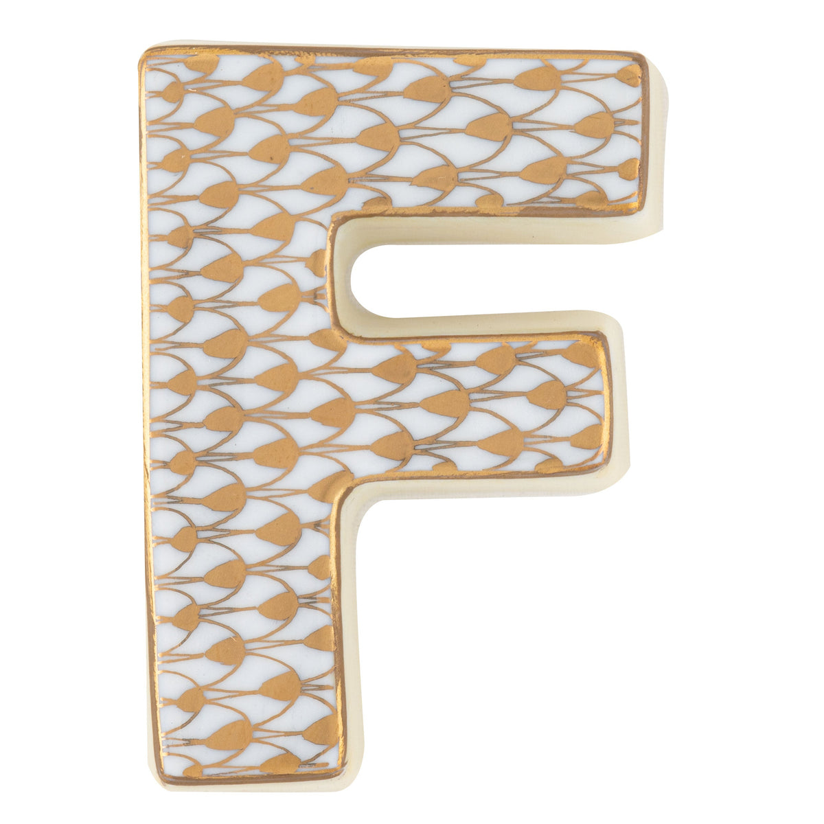 Letter F — Gold