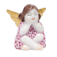 Heavenly Bliss Sitting Angel — Raspberry