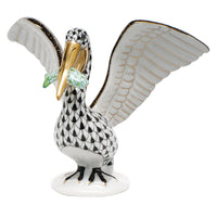 Pelican with Fish — Black & Keylime